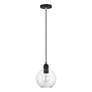 Thumbnail3 of Downtown 1 Light Black Sphere Pendant with Brushed Nickel Accents more views