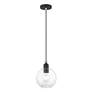 Thumbnail4 of Downtown 1 Light Black Sphere Pendant with Brushed Nickel Accents more views