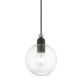 Image5 of Downtown 1 Light Black Sphere Pendant with Brushed Nickel Accents more views