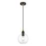 Thumbnail4 of Downtown 1 Light Bronze Sphere Pendant with Antique Brass Accents more views