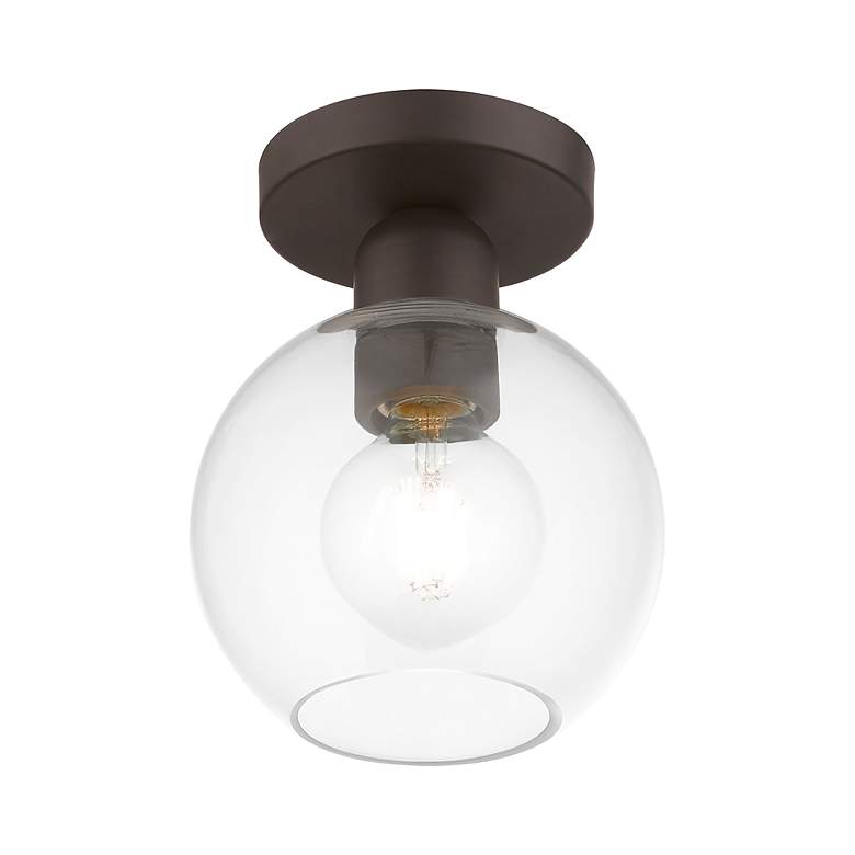 Image 5 Downtown 1 Light Bronze Sphere Semi-Flush more views