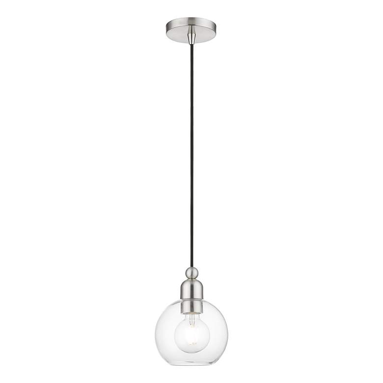 Image 4 Downtown 1 Light Brushed Nickel Sphere Mini Pendant more views
