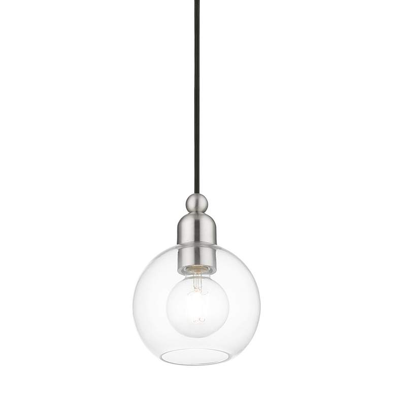 Image 6 Downtown 1 Light Brushed Nickel Sphere Mini Pendant more views