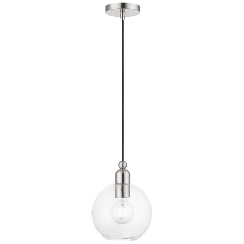 Image 1 Downtown 1 Light Brushed Nickel Sphere Pendant