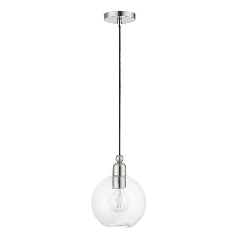 Image 3 Downtown 1 Light Brushed Nickel Sphere Pendant more views