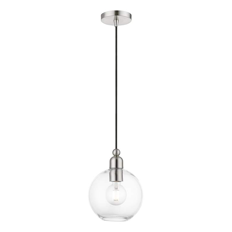 Image 4 Downtown 1 Light Brushed Nickel Sphere Pendant more views