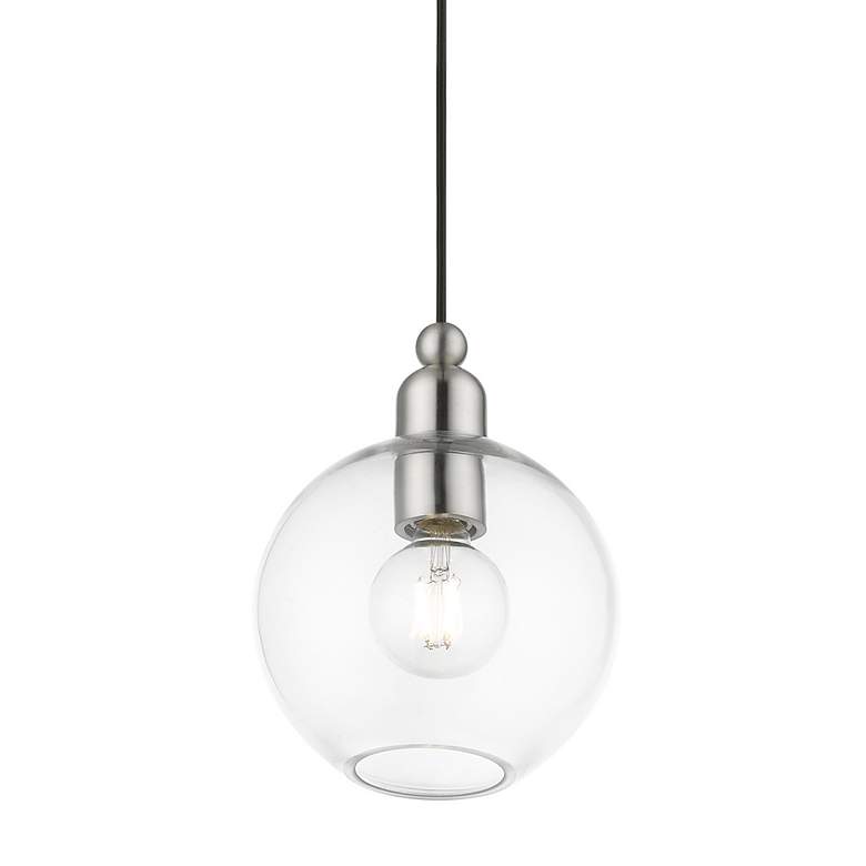 Image 6 Downtown 1 Light Brushed Nickel Sphere Pendant more views