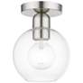 2_Downtown 1 Light Brushed Nickel Sphere Semi-Flush