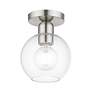 4_Downtown 1 Light Brushed Nickel Sphere Semi-Flush more views