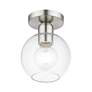 5_Downtown 1 Light Brushed Nickel Sphere Semi-Flush more views