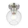 6_Downtown 1 Light Brushed Nickel Sphere Semi-Flush more views