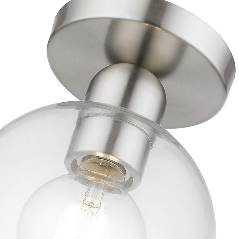 Image 7 Downtown 1 Light Brushed Nickel Sphere Semi-Flush more views