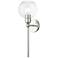 Downtown 1 Light Brushed Nickel Sphere Single Sconce