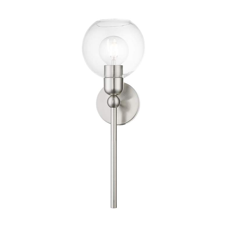 Image 4 Downtown 1 Light Brushed Nickel Sphere Single Sconce more views