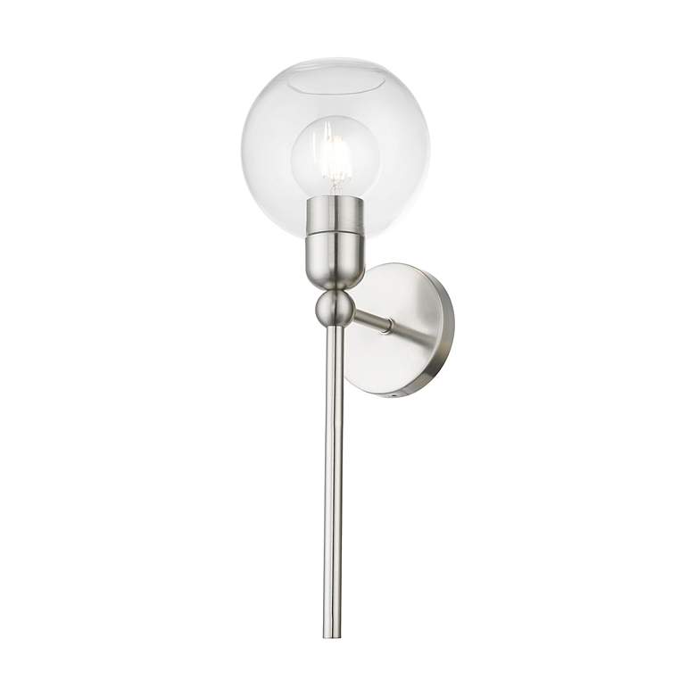 Image 6 Downtown 1 Light Brushed Nickel Sphere Single Sconce more views