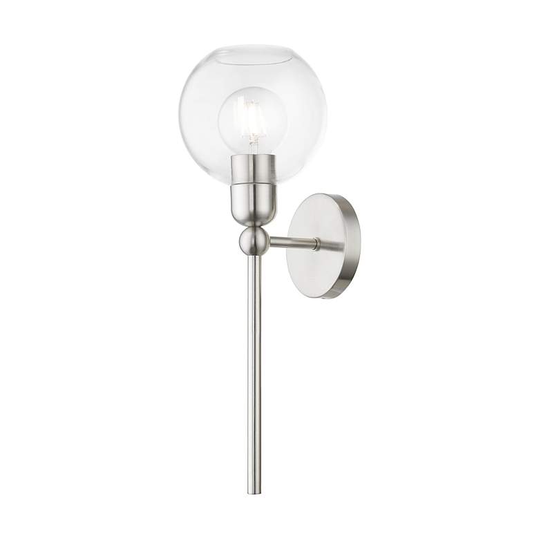 Image 7 Downtown 1 Light Brushed Nickel Sphere Single Sconce more views
