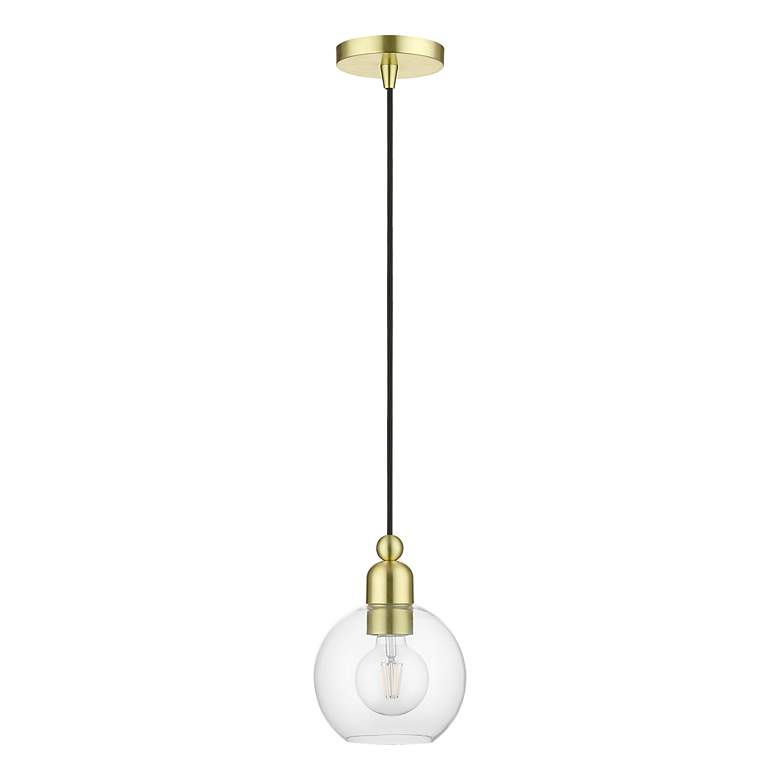 Image 3 Downtown 1 Light Satin Brass Sphere Mini Pendant more views