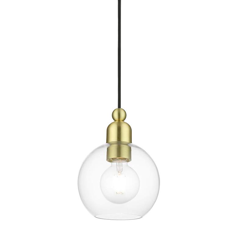 Image 5 Downtown 1 Light Satin Brass Sphere Mini Pendant more views