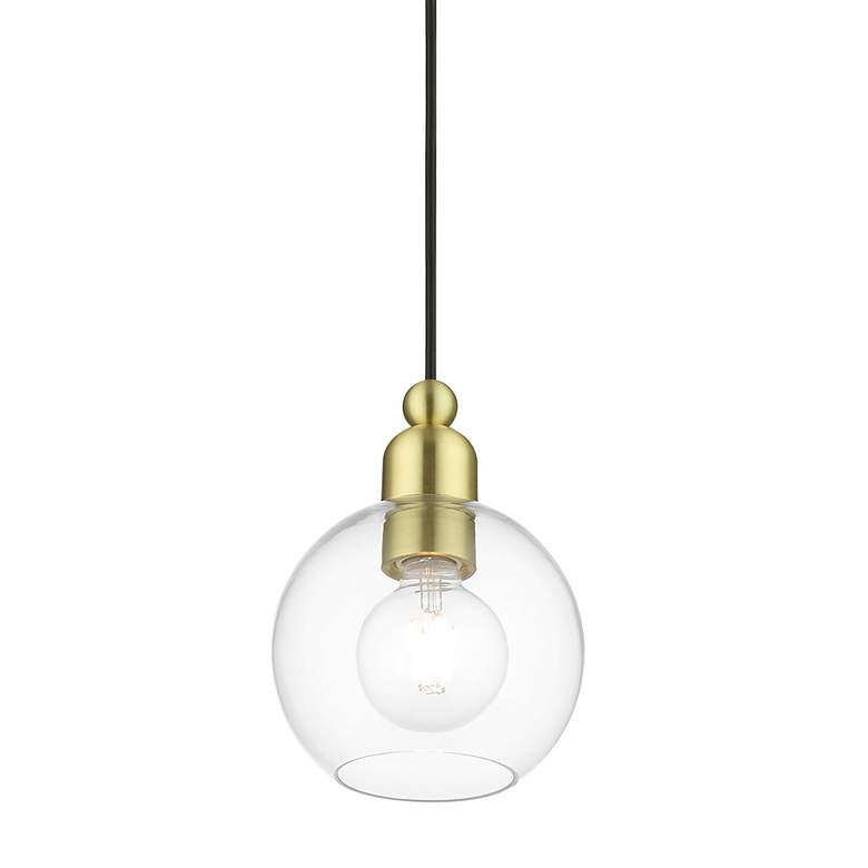 Image 6 Downtown 1 Light Satin Brass Sphere Mini Pendant more views
