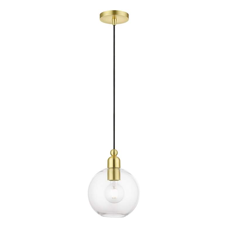 Image 4 Downtown 1 Light Satin Brass Sphere Pendant more views
