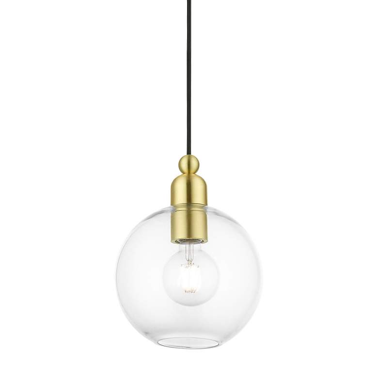 Image 5 Downtown 1 Light Satin Brass Sphere Pendant more views
