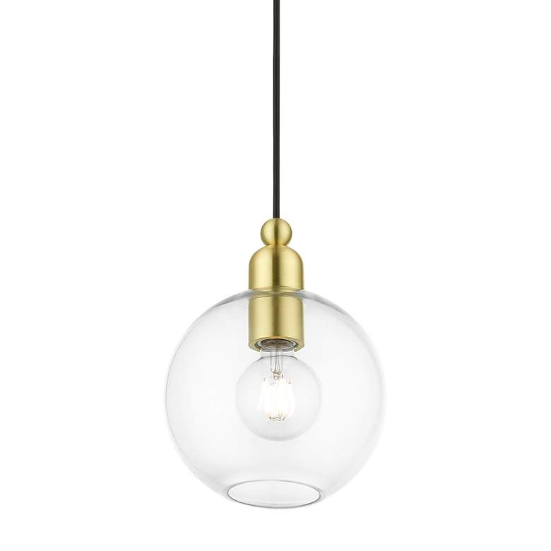 Image 6 Downtown 1 Light Satin Brass Sphere Pendant more views
