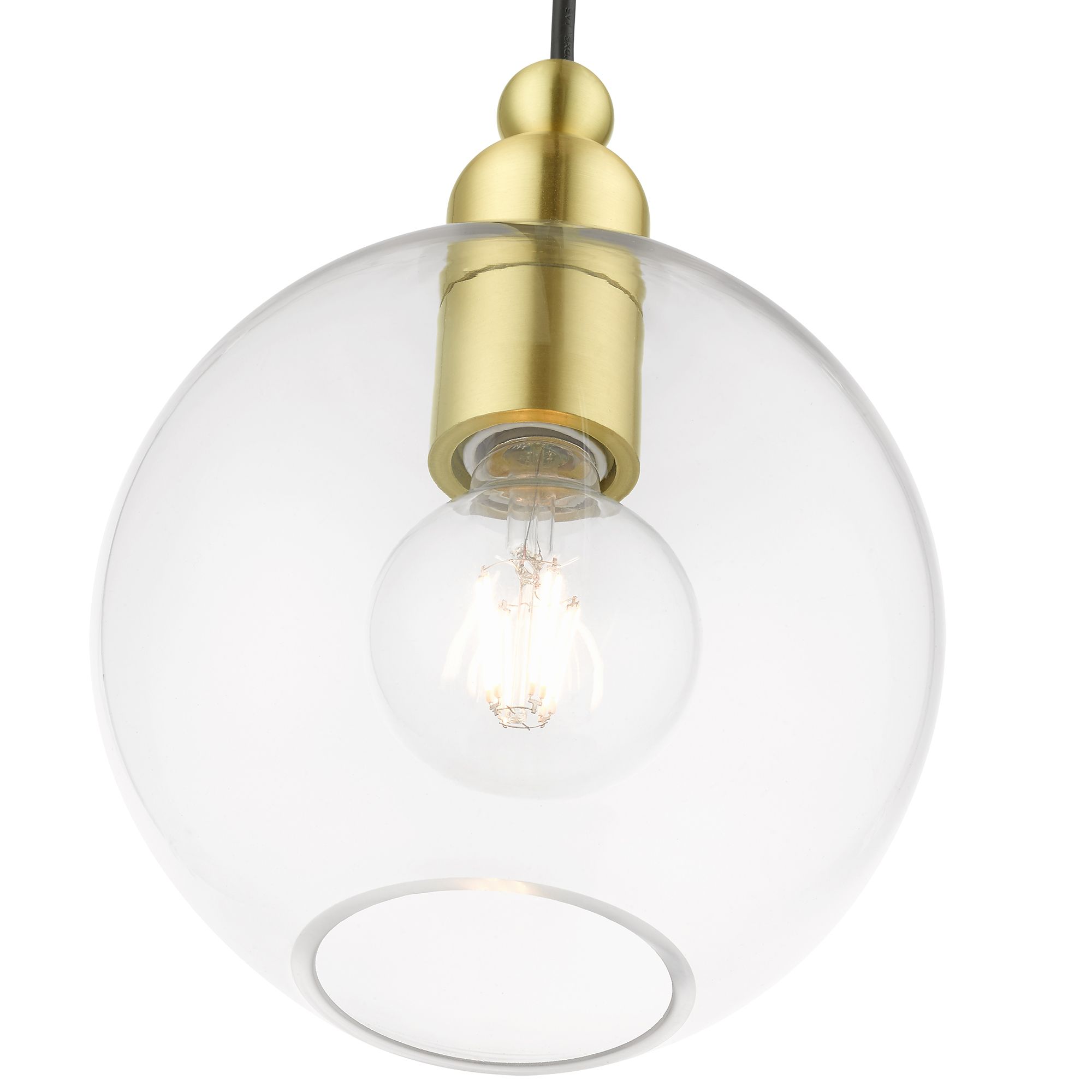 Downtown 1 Light Satin Brass Sphere Pendant