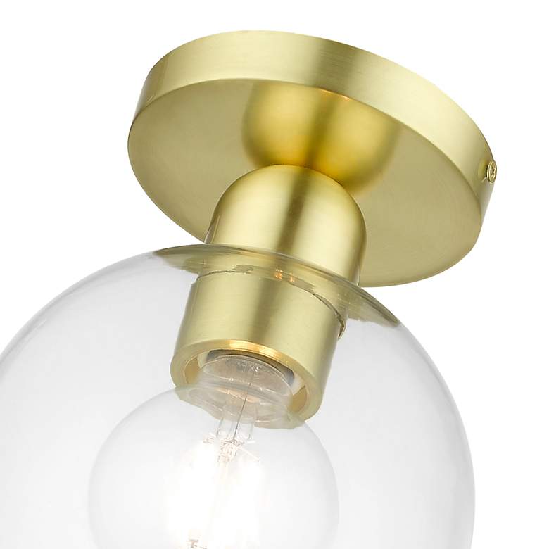 Image 7 Downtown 1 Light Satin Brass Sphere Semi-Flush more views