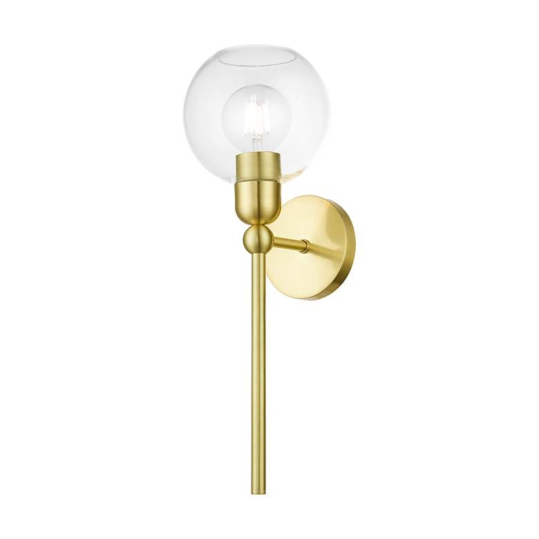 Image 6 Downtown 1 Light Satin Brass Sphere Single Sconce more views