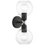 Downtown 2 Light Black with Brushed Nickel Accents Sphere Vanity Sconce
