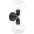 Downtown 2 Light Black with Brushed Nickel Accents Sphere Vanity Sconce