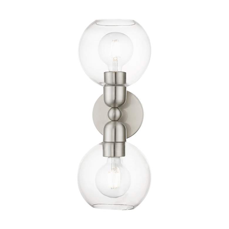 Image 4 Downtown 2 Light Brushed Nickel Sphere Vanity Sconce more views