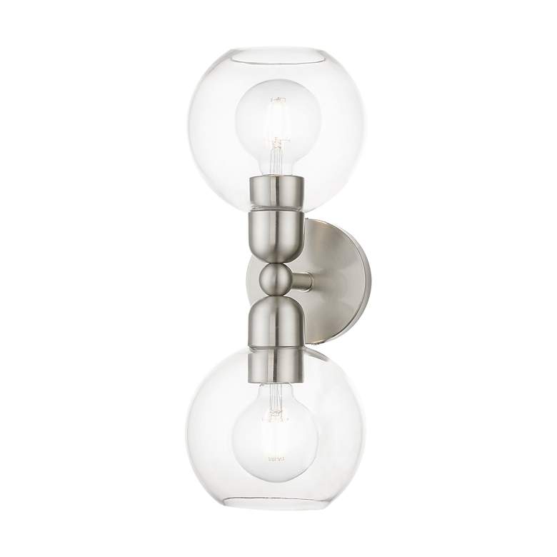 Image 5 Downtown 2 Light Brushed Nickel Sphere Vanity Sconce more views