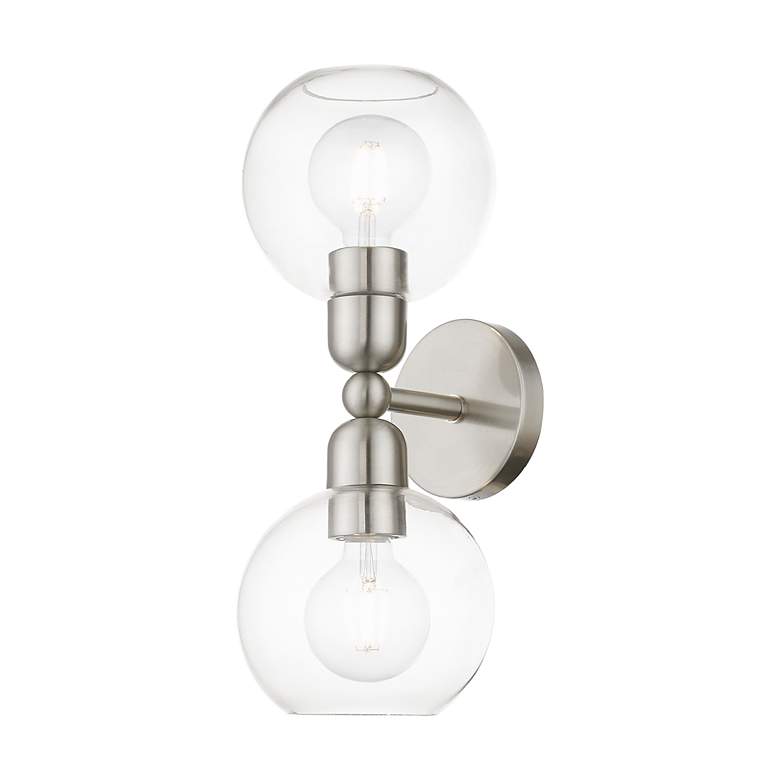 Image 6 Downtown 2 Light Brushed Nickel Sphere Vanity Sconce more views