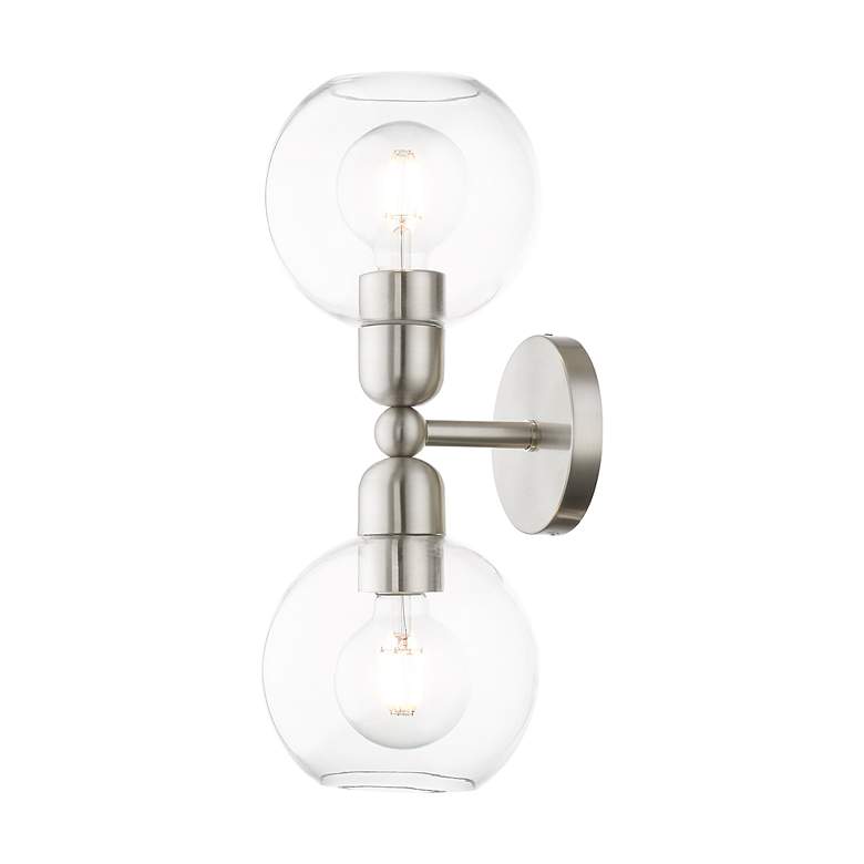 Image 7 Downtown 2 Light Brushed Nickel Sphere Vanity Sconce more views
