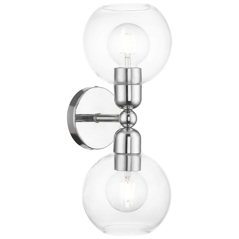 Image 1 Downtown 2 Light Polished Chrome Sphere Vanity Sconce