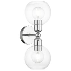 Downtown 2 Light Polished Chrome Sphere Vanity Sconce