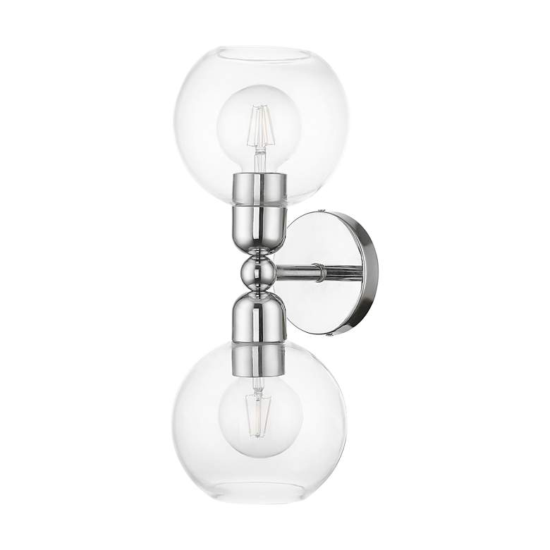 Image 3 Downtown 2 Light Polished Chrome Sphere Vanity Sconce more views