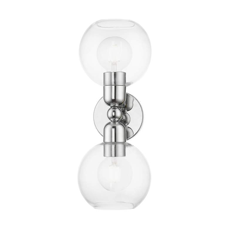 Image 4 Downtown 2 Light Polished Chrome Sphere Vanity Sconce more views