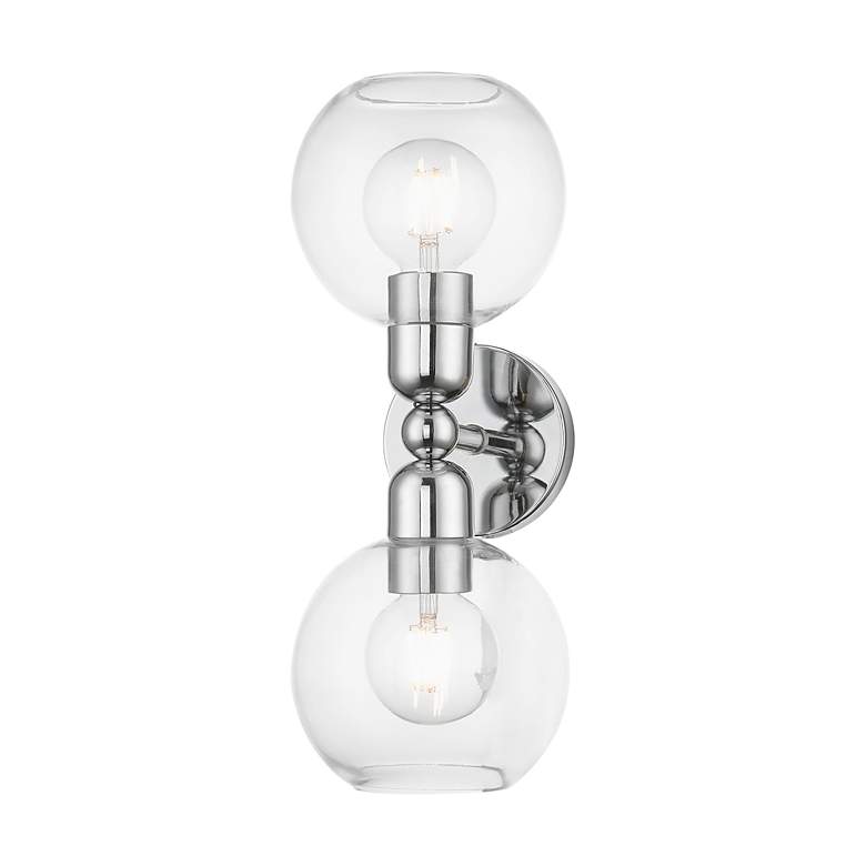 Image 5 Downtown 2 Light Polished Chrome Sphere Vanity Sconce more views