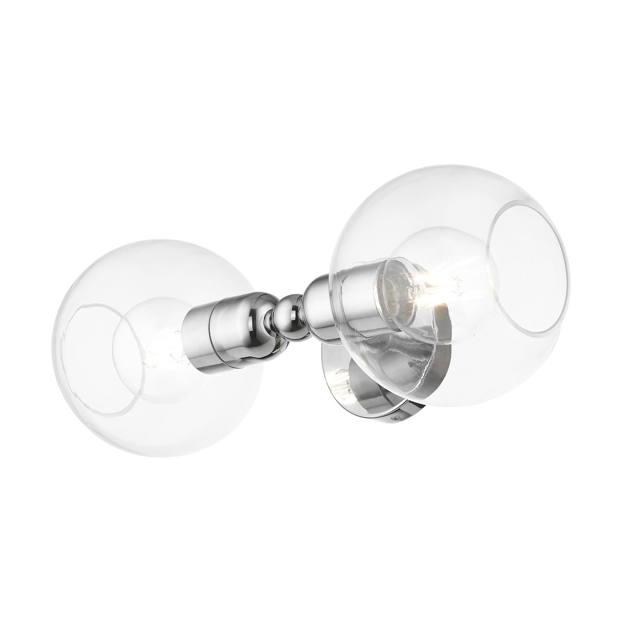 Downtown 2 Light Polished Chrome Sphere Vanity Sconce