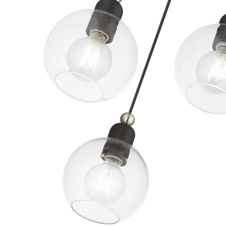 Image 6 Downtown 3 Light Black Sphere Multi Pendant with Brushed Nickel Accents more views