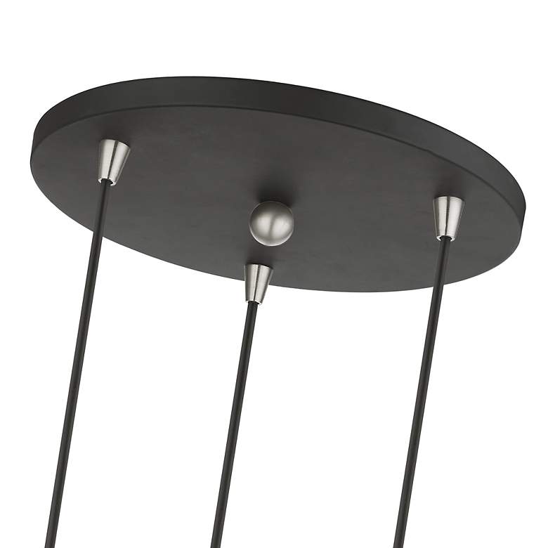 Image 7 Downtown 3 Light Black Sphere Multi Pendant with Brushed Nickel Accents more views