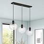 1_Downtown 3 Light Black with Brushed Nickel Accents Sphere Linear Chandelier