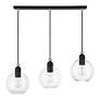 3_Downtown 3 Light Black with Brushed Nickel Accents Sphere Linear Chandelier more views