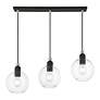 4_Downtown 3 Light Black with Brushed Nickel Accents Sphere Linear Chandelier more views
