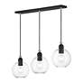 5_Downtown 3 Light Black with Brushed Nickel Accents Sphere Linear Chandelier more views