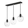 6_Downtown 3 Light Black with Brushed Nickel Accents Sphere Linear Chandelier more views