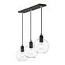 7_Downtown 3 Light Black with Brushed Nickel Accents Sphere Linear Chandelier more views