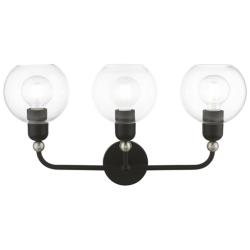 Downtown 3 Light Black with Brushed Nickel Accents Sphere Vanity Sconce